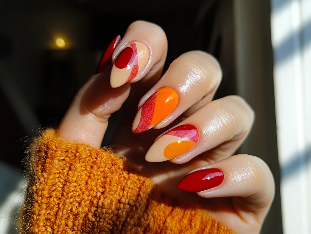 Home 6 woman39s hand holding red orange manicure